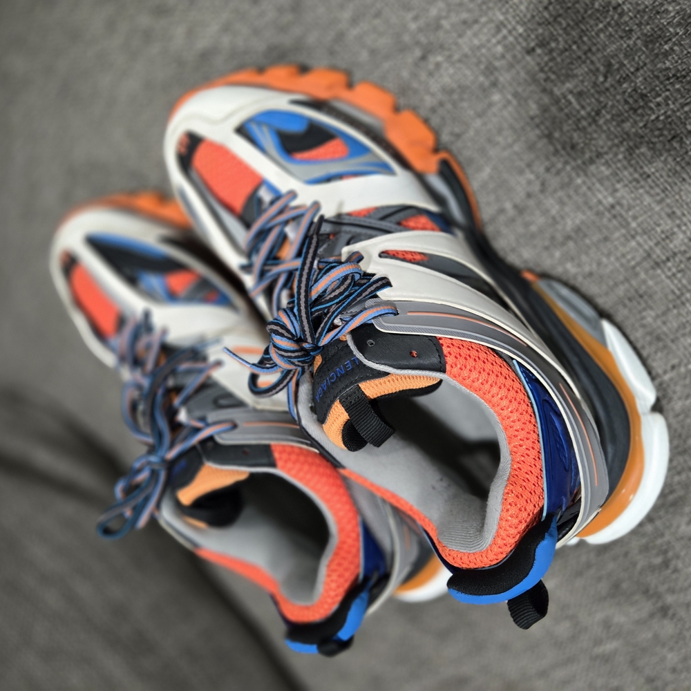 Balenciaga Orange and Blue Sneakers Dynamic Design